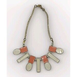 Orange Art Deco Statement Necklace Unbranded Fashion Costume Statement Piece